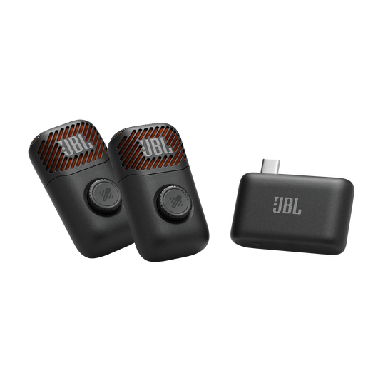 JBL EasySing Mic Mini Duo - Black - Mini AI-powered microphone with real-time vocal removal - Hero
