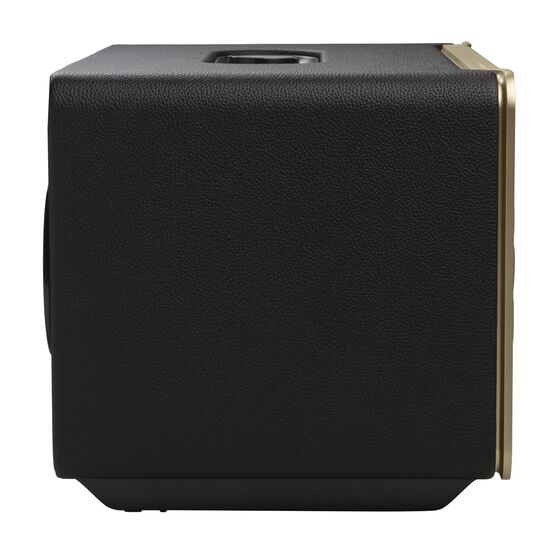 JBL Authentics 500 - Black - Hi-fidelity smart home speaker with Wi-Fi, Bluetooth and Voice Assistants with retro design. - Left JBL Authentics 500 - Black - Hi-fidelity smart home speaker with Wi-Fi, Bluetooth and Voice Assistants with retro design. - Left