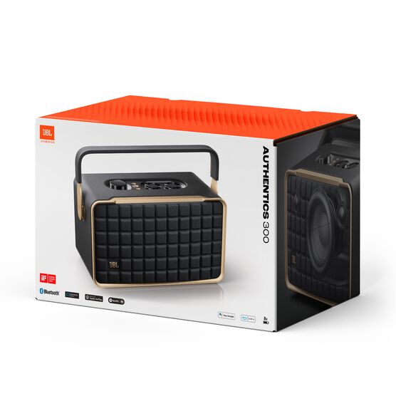JBL Authentics 300 - Black - Portable smart home speaker with Wi-Fi, Bluetooth and voice assistants with retro design. - Detailshot 8 JBL Authentics 300 - Black - Portable smart home speaker with Wi-Fi, Bluetooth and voice assistants with retro design. - Detailshot 8