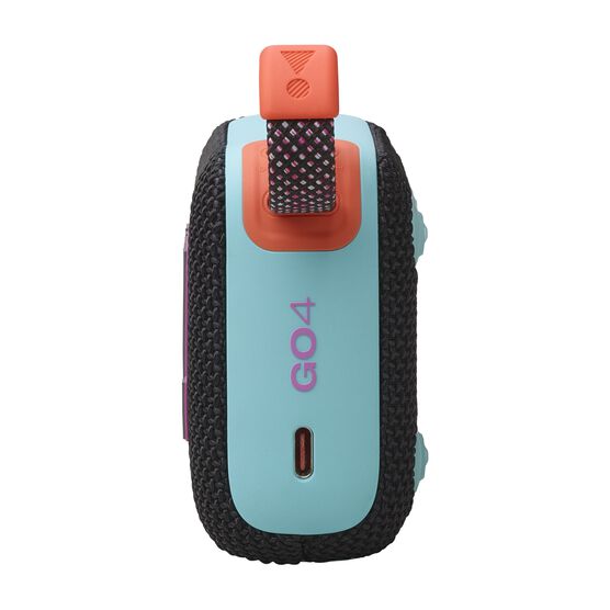 JBL Go 4 - Black and Orange - Ultra-Portable Bluetooth Speaker - Left JBL Go 4 - Black and Orange - Ultra-Portable Bluetooth Speaker - Left