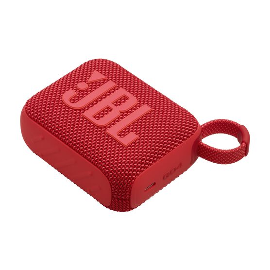 JBL Go 4 - Red - Ultra-Portable Bluetooth Speaker - Detailshot 4 JBL Go 4 - Red - Ultra-Portable Bluetooth Speaker - Detailshot 4