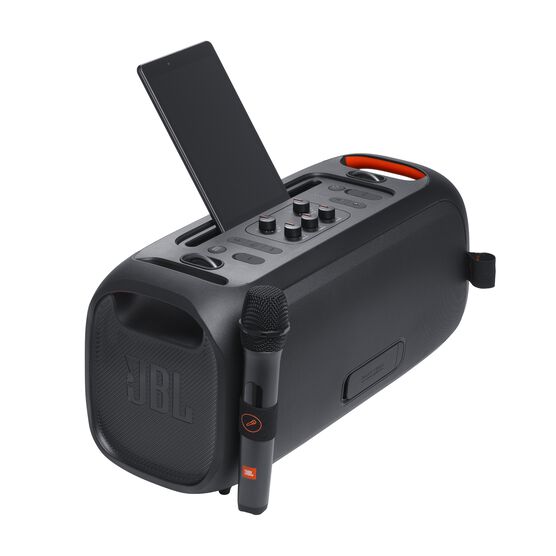 JBL PartyBox On-the-Go Essential - Black - Portable party speaker with built-in lights and wireless mic - Detailshot 4 JBL PartyBox On-the-Go Essential - Black - Portable party speaker with built-in lights and wireless mic - Detailshot 4