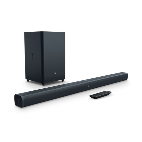 JBL Bar 2.1 - Black - 2.1-Channel Soundbar with Wireless Subwoofer - Hero JBL Bar 2.1 - Black - 2.1-Channel Soundbar with Wireless Subwoofer - Hero