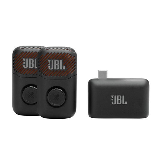 JBL EasySing Mic Mini Duo - Black - Mini AI-powered microphone with real-time vocal removal - Front