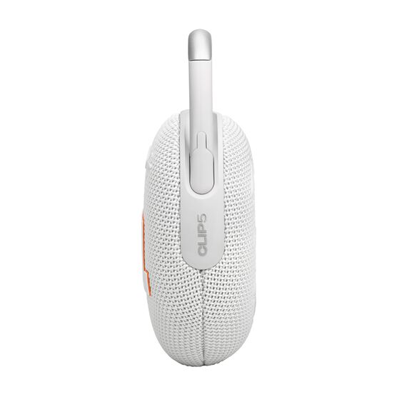 JBL Clip 5 - White - Ultra-portable waterproof speaker - Detailshot 2 JBL Clip 5 - White - Ultra-portable waterproof speaker - Detailshot 2