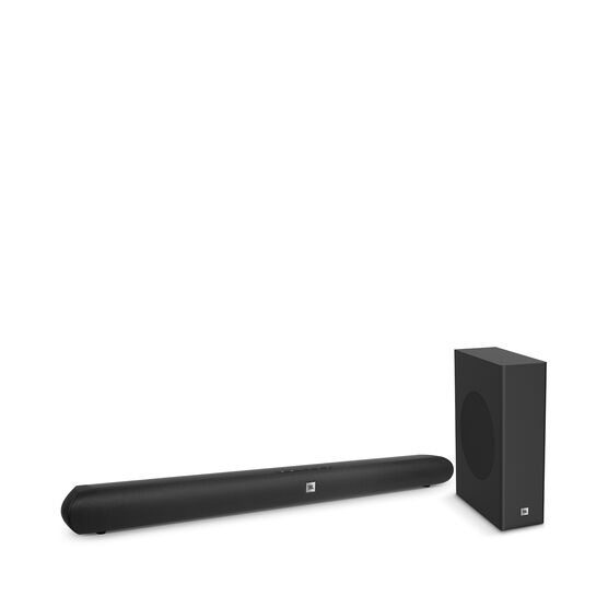 JBL Cinema SB150 - Black - Home cinema 2.1 soundbar with compact wireless subwoofer - Hero JBL Cinema SB150 - Black - Home cinema 2.1 soundbar with compact wireless subwoofer - Hero