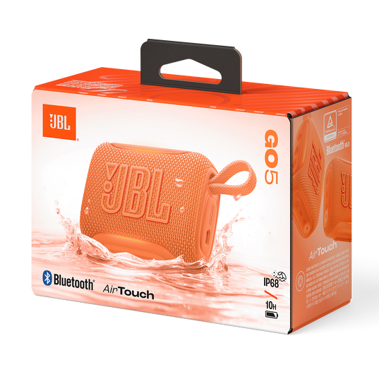JBL Go 5 - Orange - Ultra-portable waterproof and drop-proof speaker with JBL legendary sound and ambient edge lighting - Detailshot 9
