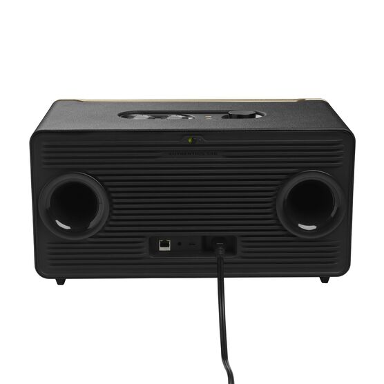 JBL Authentics 500 - Black - Hi-fidelity smart home speaker with Wi-Fi, Bluetooth and Voice Assistants with retro design. - Back JBL Authentics 500 - Black - Hi-fidelity smart home speaker with Wi-Fi, Bluetooth and Voice Assistants with retro design. - Back
