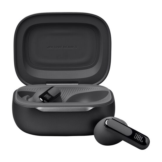JBL Live Beam 3 - Black - True wireless noise-cancelling closed-stick earbuds - Front JBL Live Beam 3 - Black - True wireless noise-cancelling closed-stick earbuds - Front