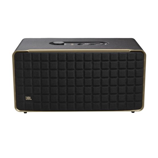 JBL Authentics 500 - Black - Hi-fidelity smart home speaker with Wi-Fi, Bluetooth and Voice Assistants with retro design. - Front JBL Authentics 500 - Black - Hi-fidelity smart home speaker with Wi-Fi, Bluetooth and Voice Assistants with retro design. - Front