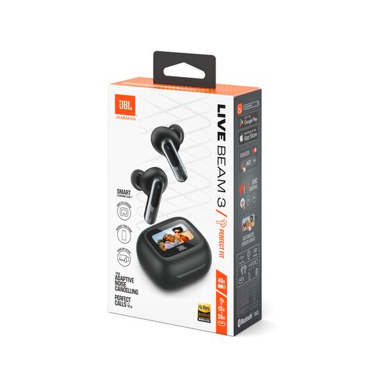 JBL Live Beam 3 - Black - True wireless noise-cancelling closed-stick earbuds - Detailshot 15 JBL Live Beam 3 - Black - True wireless noise-cancelling closed-stick earbuds - Detailshot 15