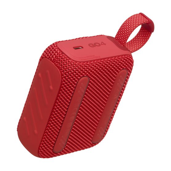 JBL Go 4 - Red - Ultra-Portable Bluetooth Speaker - Detailshot 2 JBL Go 4 - Red - Ultra-Portable Bluetooth Speaker - Detailshot 2