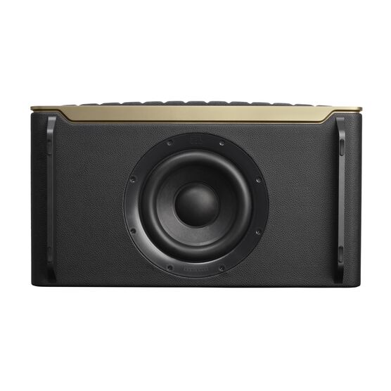 JBL Authentics 500 - Black - Hi-fidelity smart home speaker with Wi-Fi, Bluetooth and Voice Assistants with retro design. - Bottom JBL Authentics 500 - Black - Hi-fidelity smart home speaker with Wi-Fi, Bluetooth and Voice Assistants with retro design. - Bottom