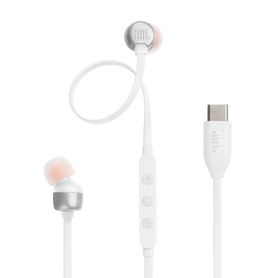 JBL Tune 310C USB - White - Wired Hi-Res In-Ear Headphones - Hero JBL Tune 310C USB - White - Wired Hi-Res In-Ear Headphones - Hero
