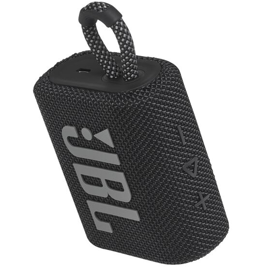 JBL Go 3 - Black - Portable Waterproof Speaker - Detailshot 2 JBL Go 3 - Black - Portable Waterproof Speaker - Detailshot 2
