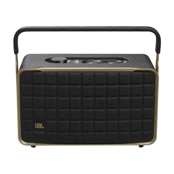 JBL Authentics 300 - Black - Portable smart home speaker with Wi-Fi, Bluetooth and voice assistants with retro design. - Front JBL Authentics 300 - Black - Portable smart home speaker with Wi-Fi, Bluetooth and voice assistants with retro design. - Front