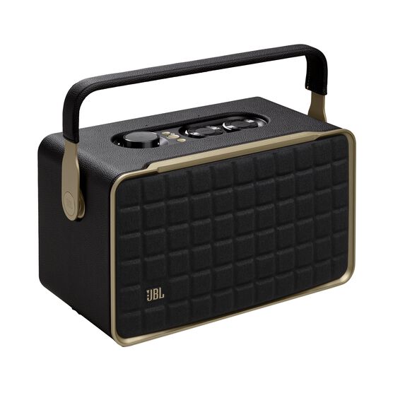 JBL Authentics 300 - Black - Portable smart home speaker with Wi-Fi, Bluetooth and voice assistants with retro design. - Hero JBL Authentics 300 - Black - Portable smart home speaker with Wi-Fi, Bluetooth and voice assistants with retro design. - Hero
