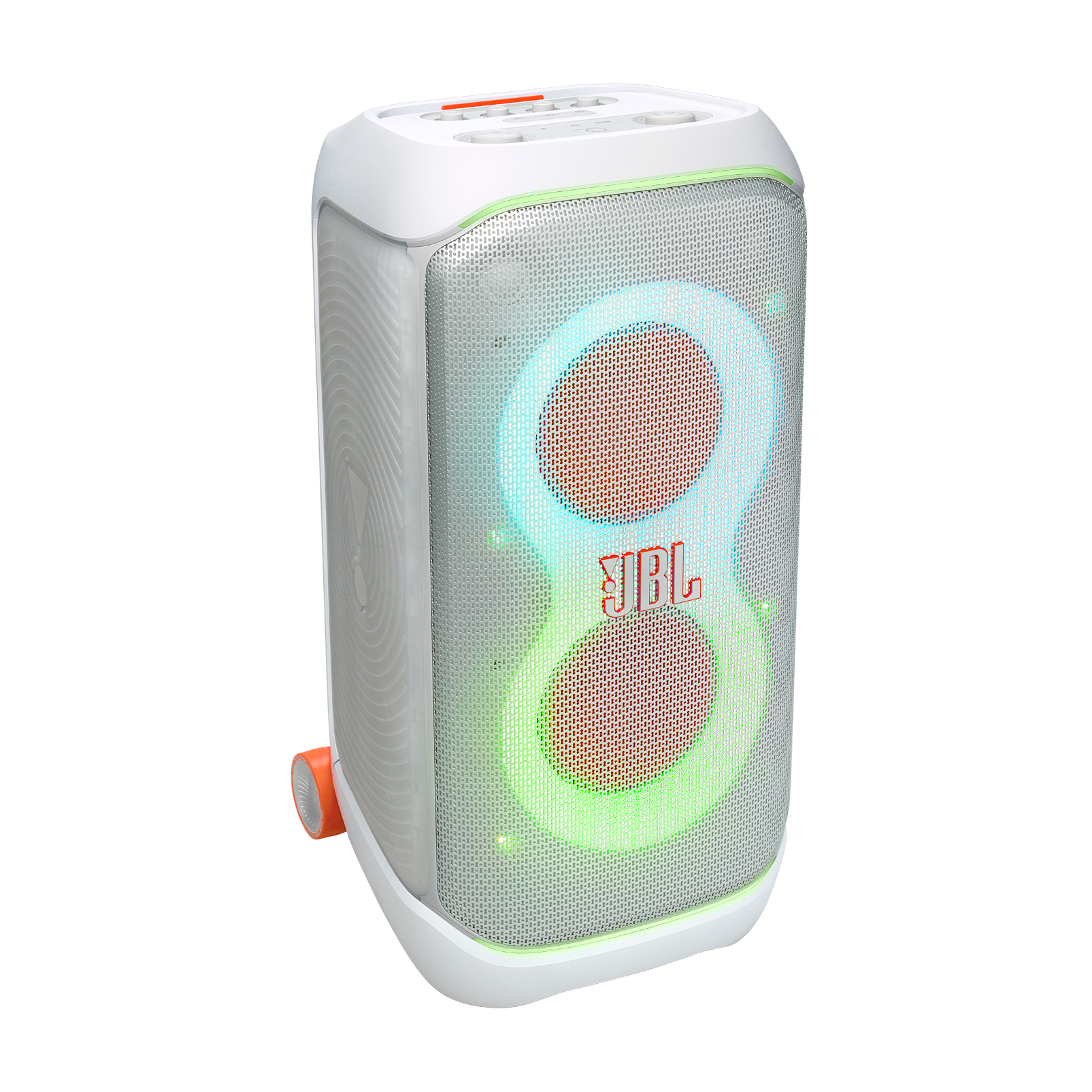 JBL PartyBox Stage 320 - White - Portable party speaker with wheels - Detailshot 1