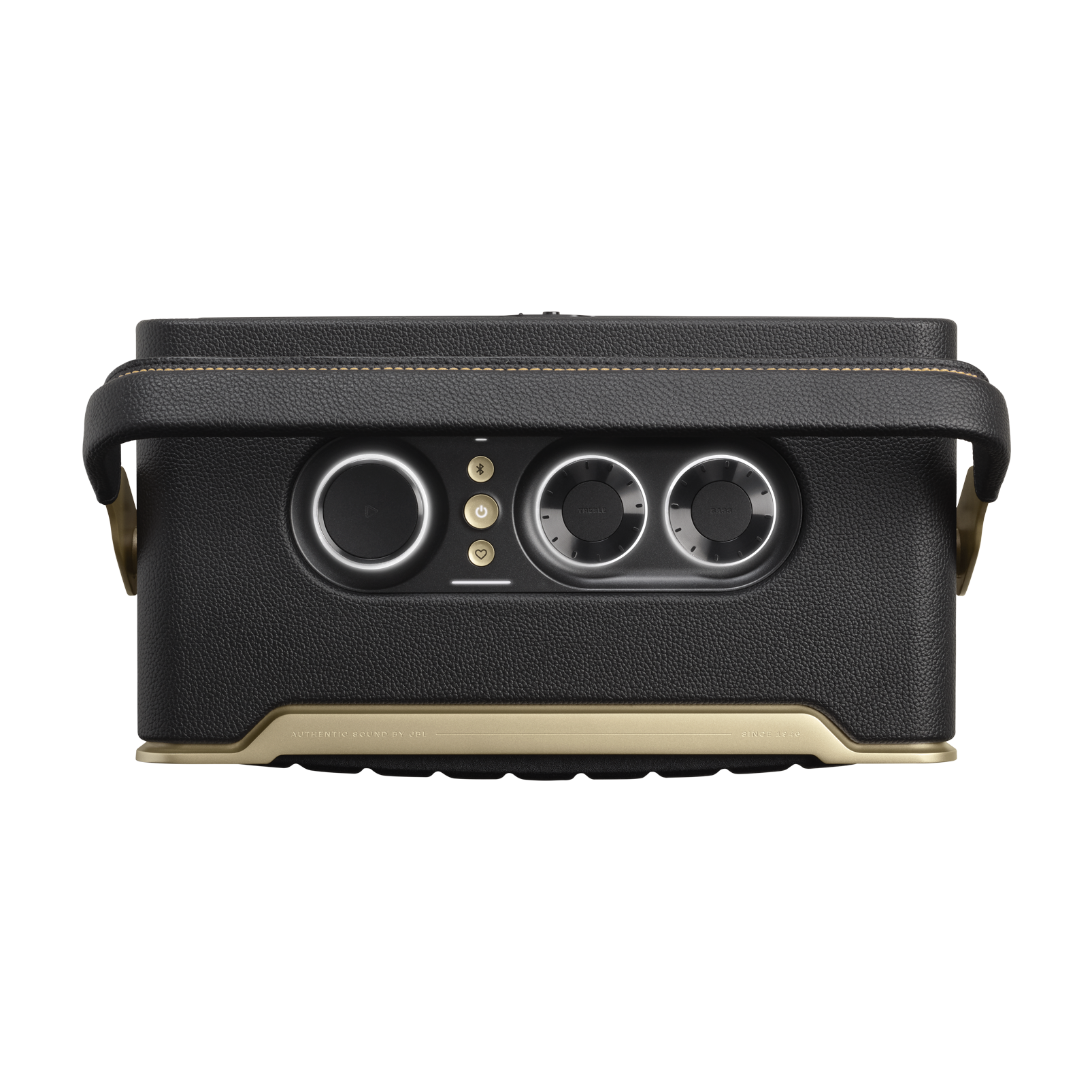 JBL Authentics 300 - Black - Portable smart home speaker with Wi-Fi, Bluetooth and voice assistants with retro design. - Top