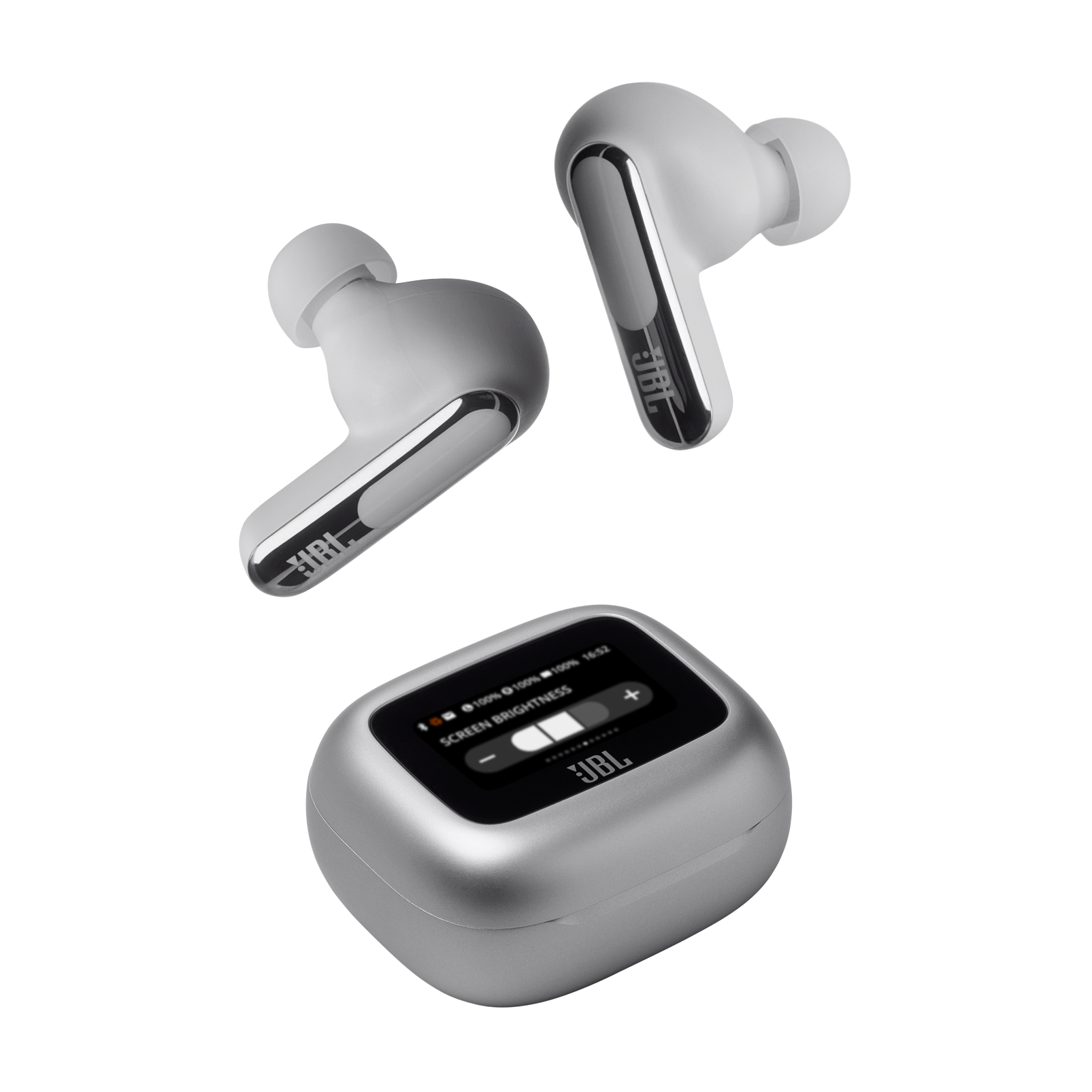JBL Live Beam 3 - Silver - True wireless noise-cancelling closed-stick earbuds - Detailshot 7