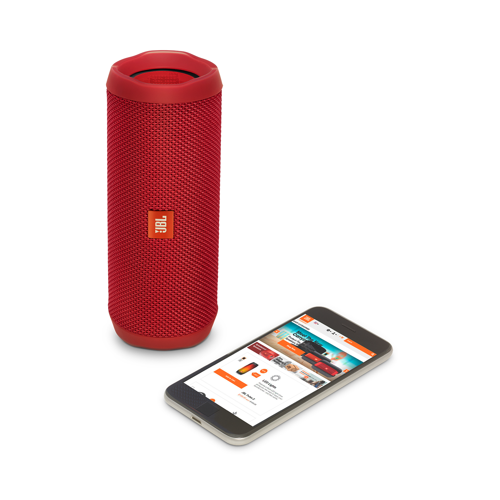 JBL Flip 4 - Red - A full-featured waterproof portable Bluetooth speaker with surprisingly powerful sound. - Detailshot 2