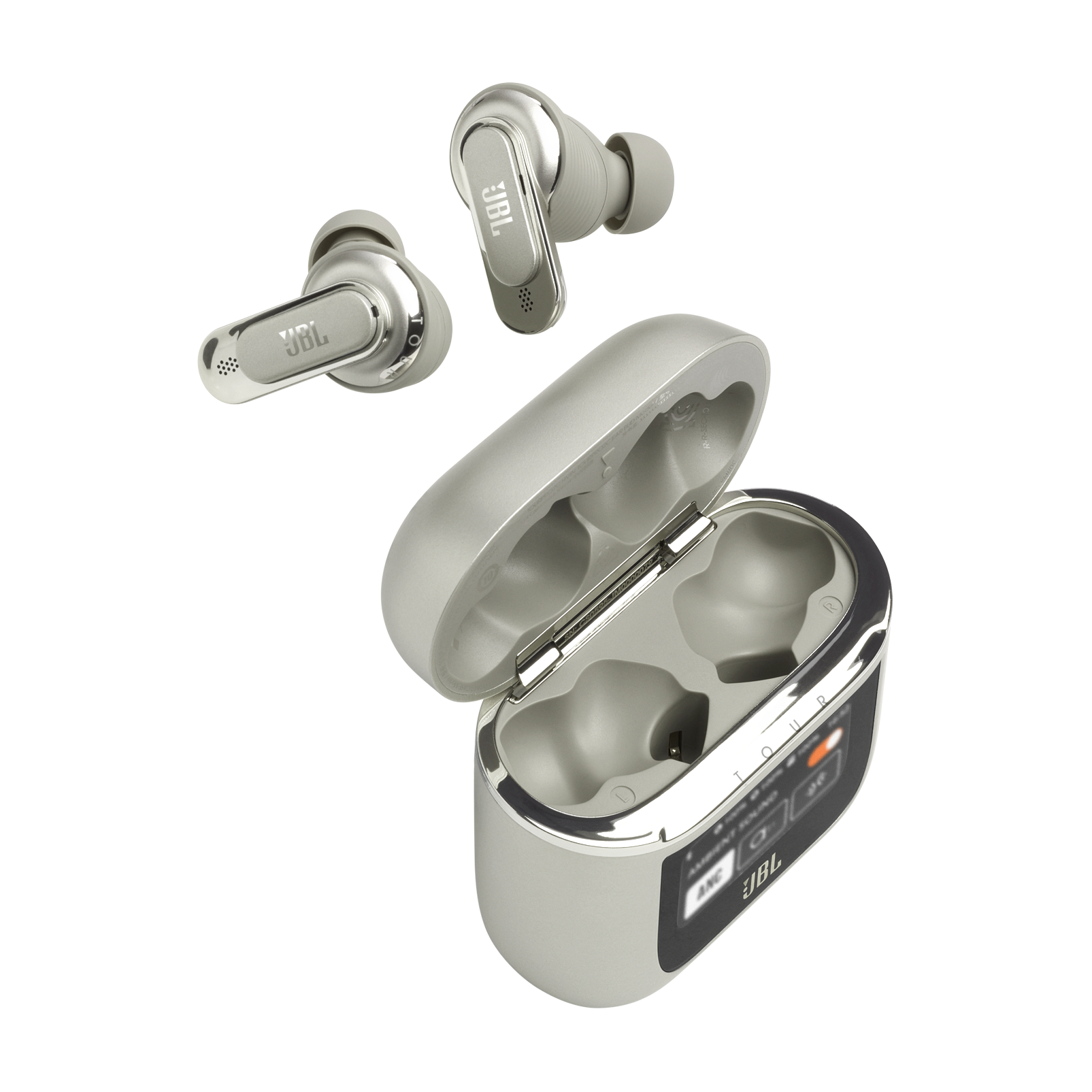 JBL Tour Pro 2 - Champagne - True wireless Noise Cancelling earbuds - Detailshot 1