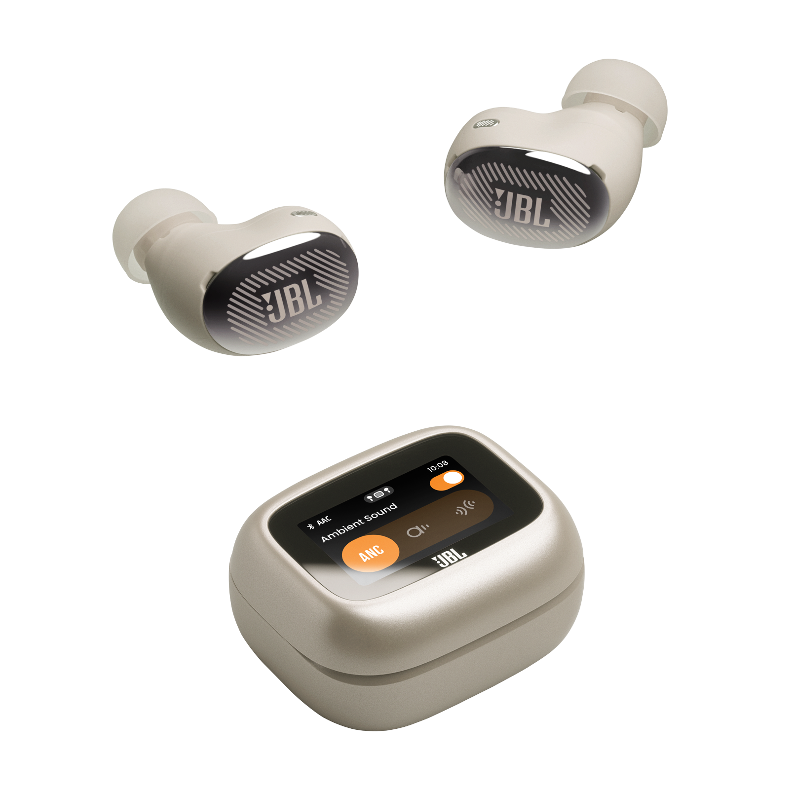 JBL Live Buds 4 - Sand - True wireless Noise Cancelling earbuds - Top