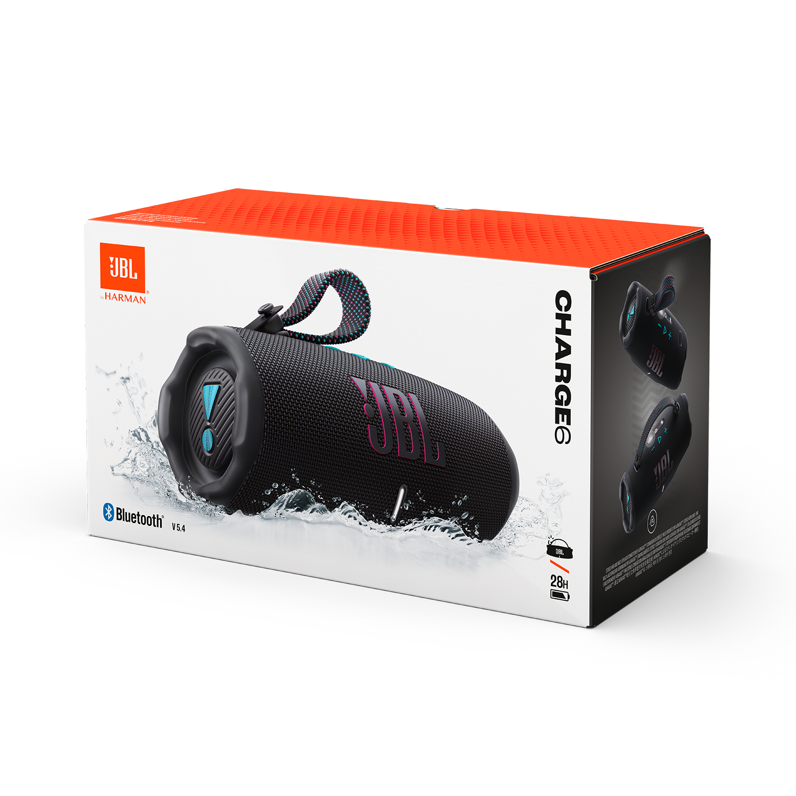 JBL Charge 6 - Black and Orange - Portable waterproof and drop-proof Bluetooth speaker - Detailshot 4