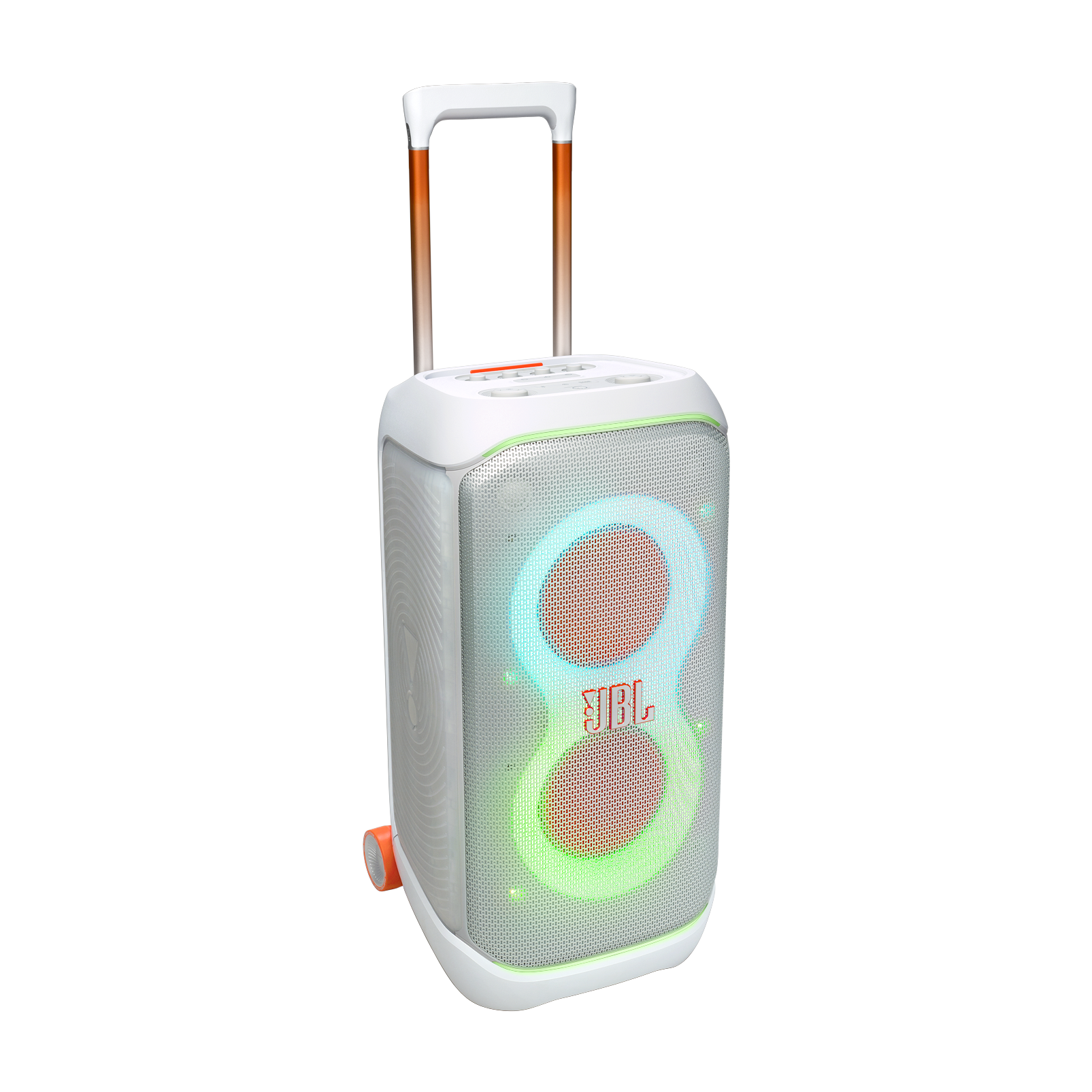 JBL PartyBox Stage 320 - White - Portable party speaker with wheels - Hero