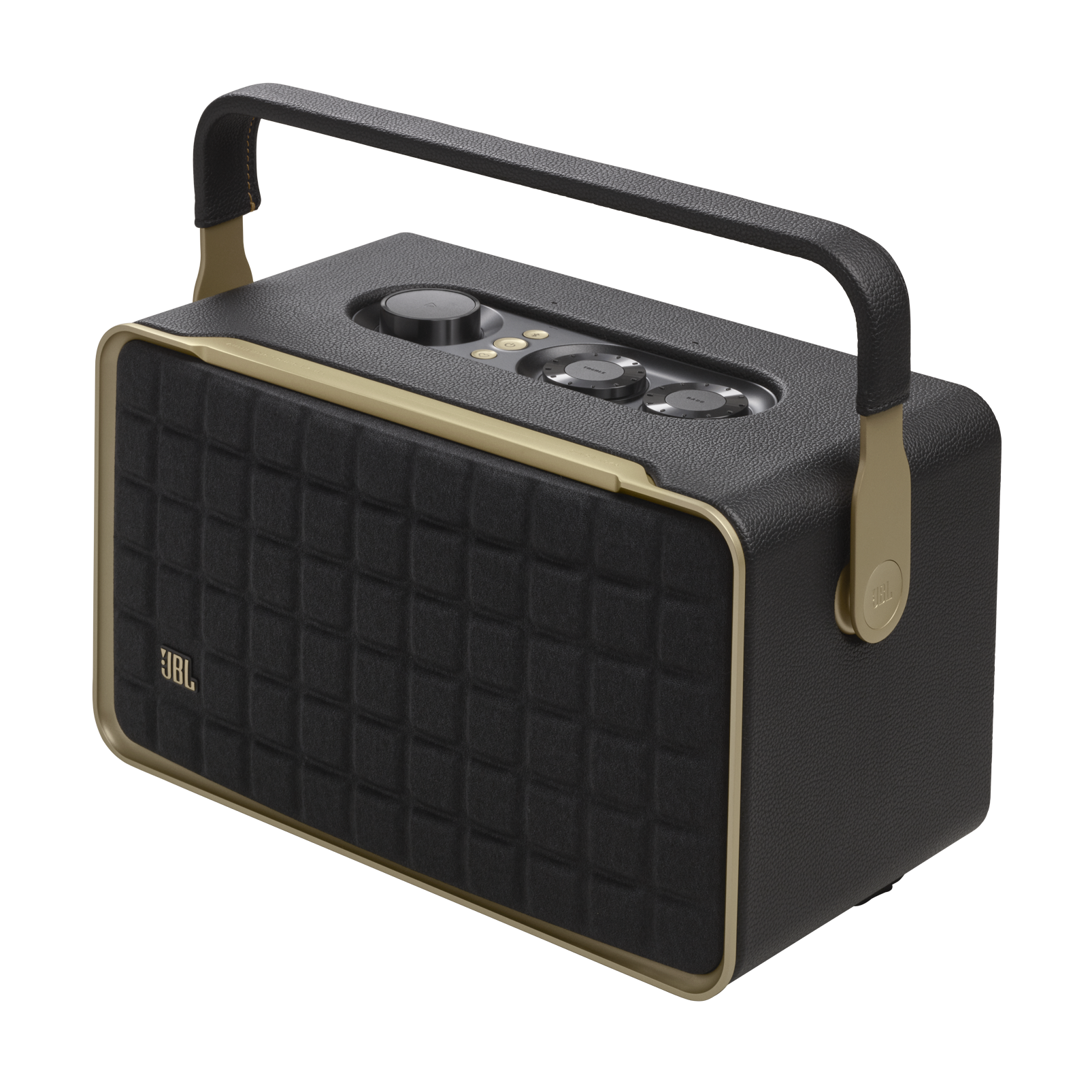 JBL Authentics 300 - Black - Portable smart home speaker with Wi-Fi, Bluetooth and voice assistants with retro design. - Detailshot 2