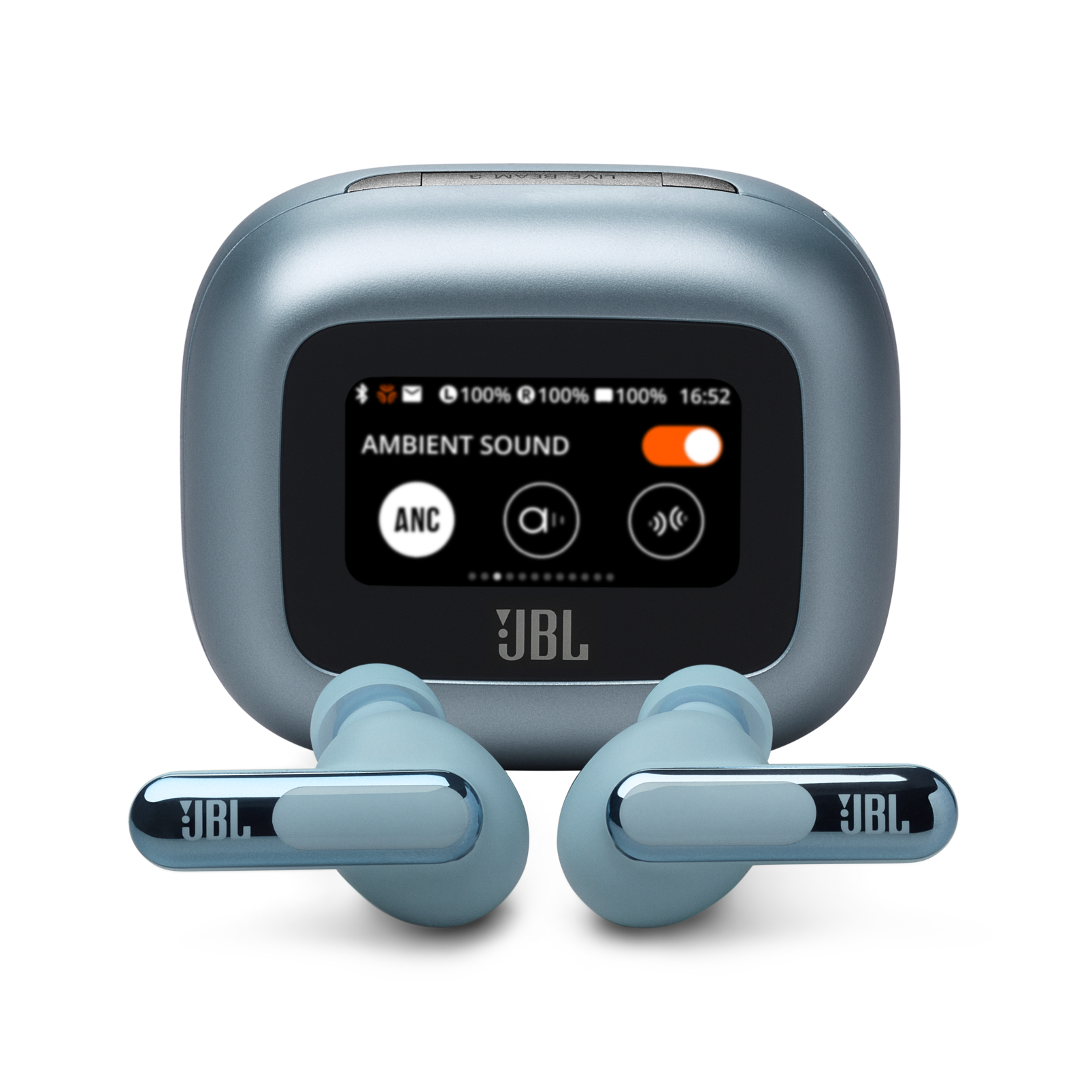 JBL Live Beam 3 - Blue - True wireless noise-cancelling closed-stick earbuds - Hero JBL Live Beam 3 - Blue - True wireless noise-cancelling closed-stick earbuds - Hero