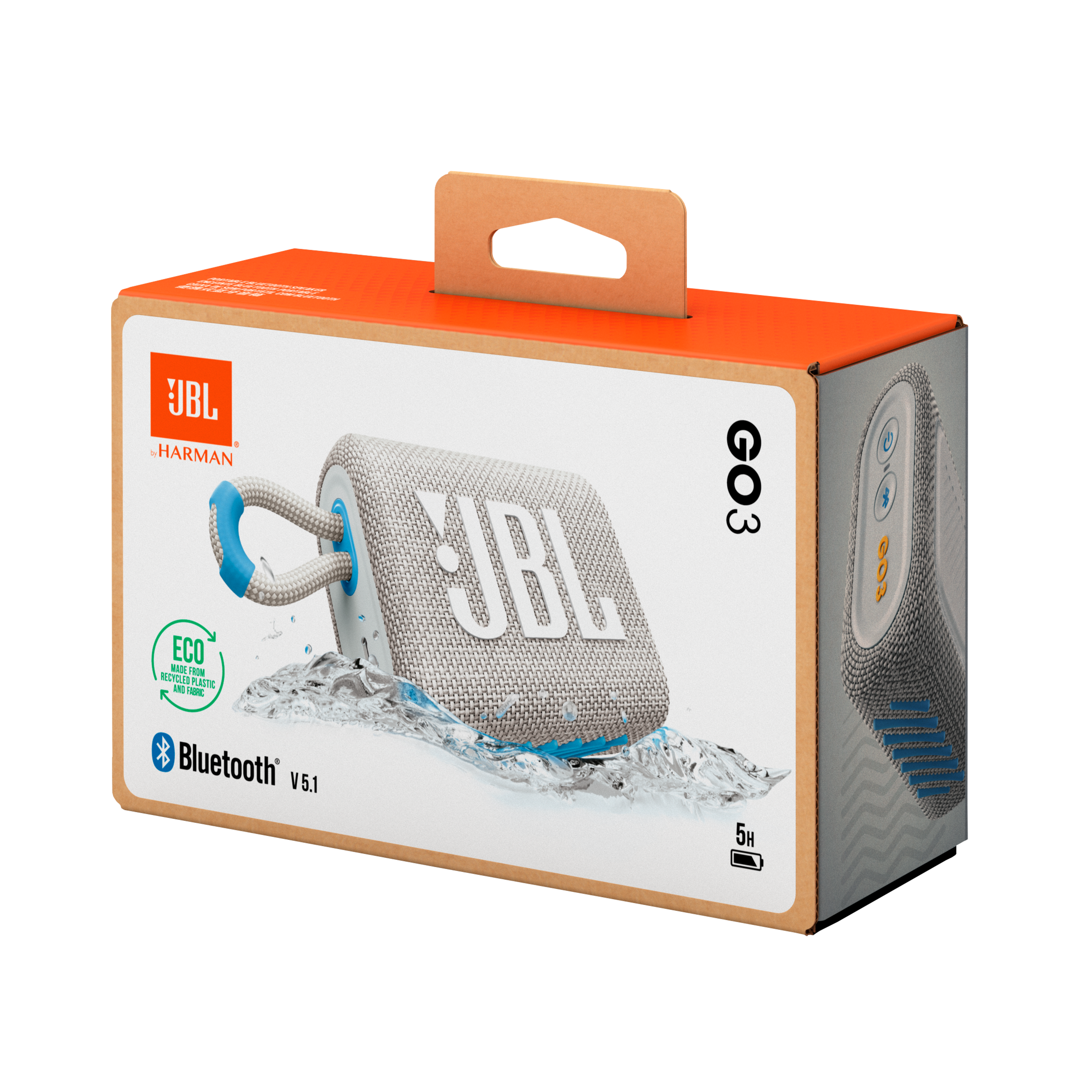 JBL Go 3 Eco - White - Ultra-portable Waterproof Speaker - Detailshot 5