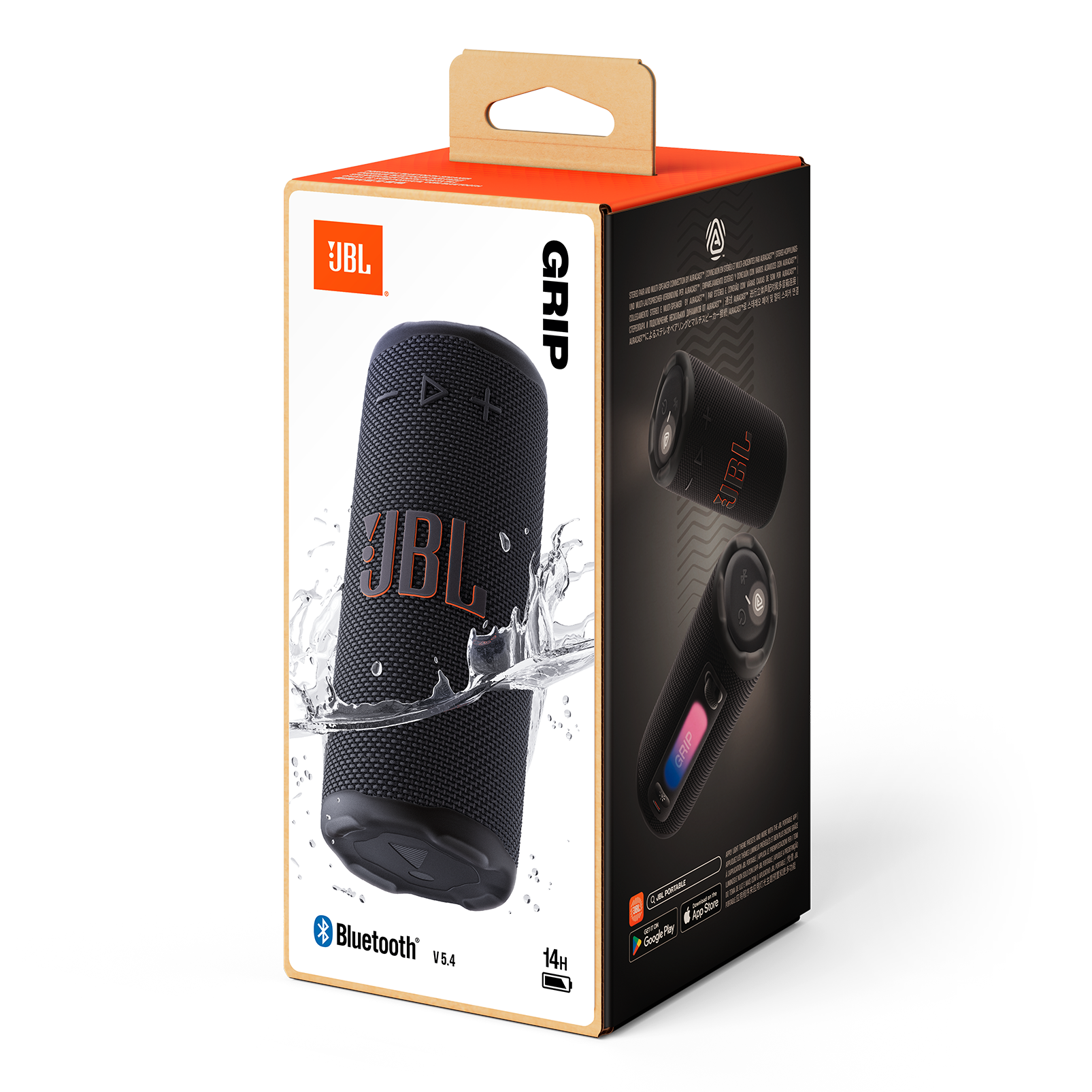 JBL Grip - Black - Compact Bluetooth speaker with bold JBL Pro Sound and ambient light - Detailshot 3