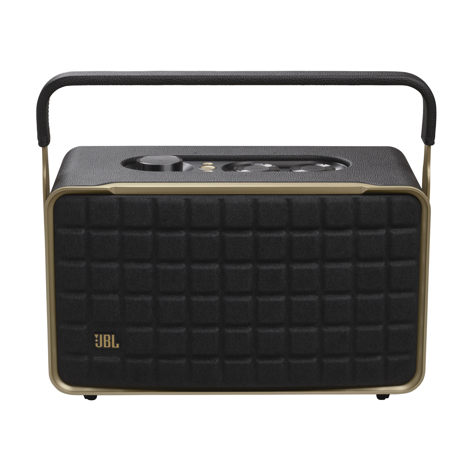JBL Authentics 300 - Black - Portable smart home speaker with Wi-Fi, Bluetooth and voice assistants with retro design. - Front