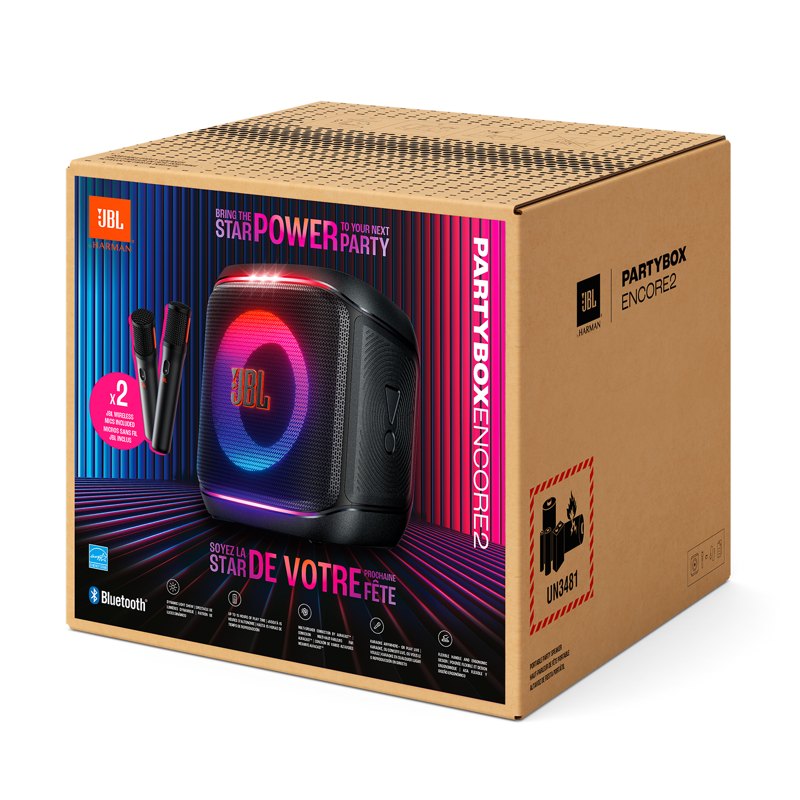 JBL PartyBox Encore 2 - Black - Portable party speaker with 1 mic - Detailshot 6