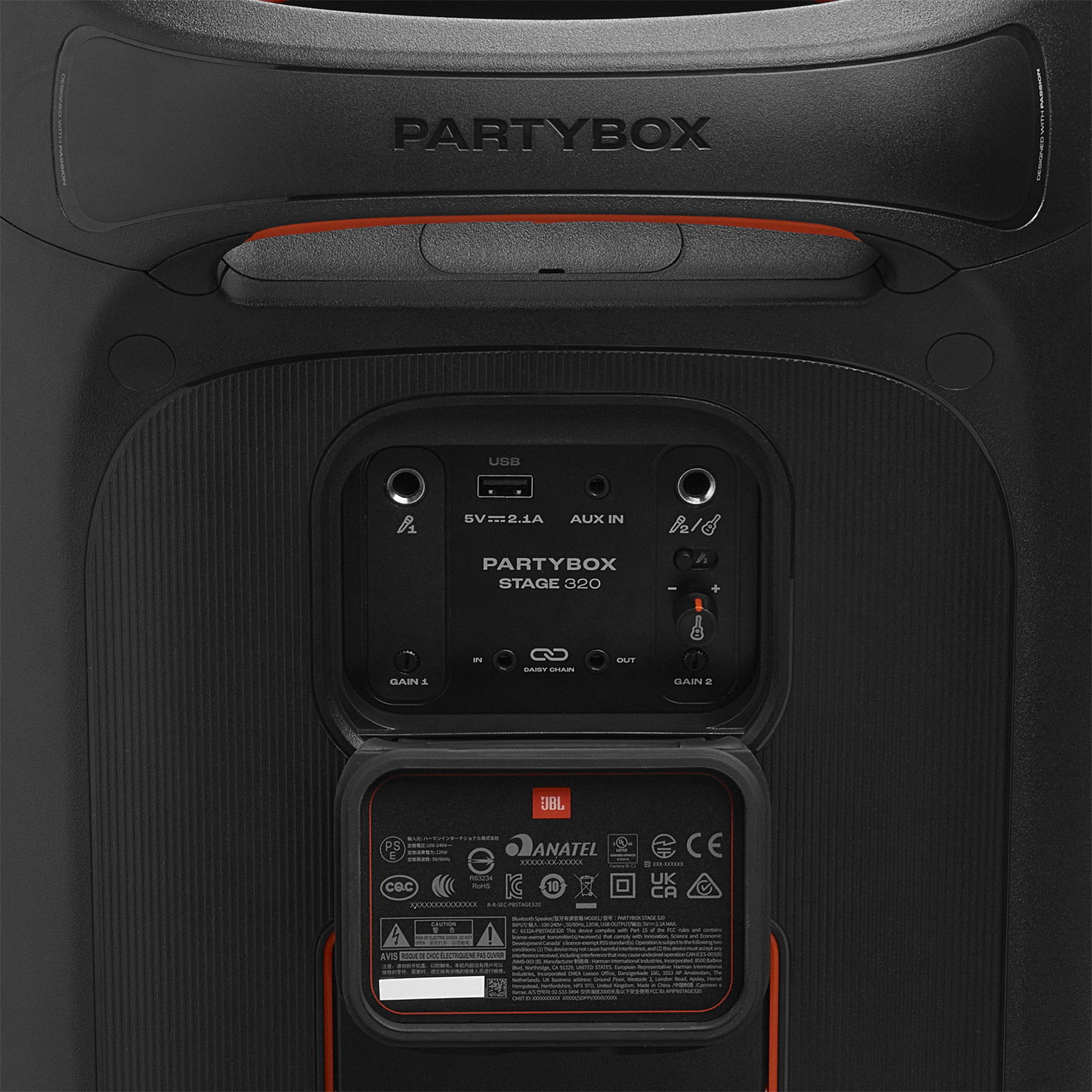 JBL PartyBox Stage 320 - Black - Portable party speaker with wheels - Detailshot 4