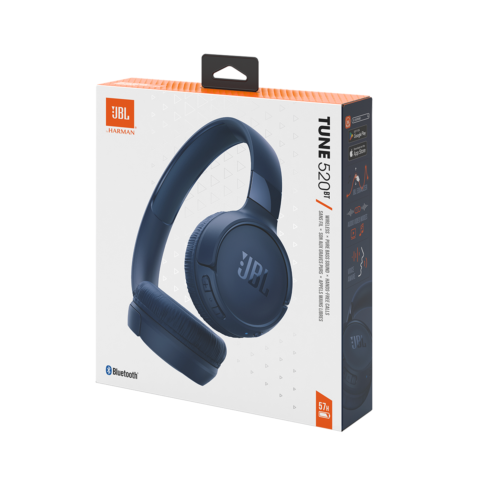 JBL Tune 520BT - Blue - Wireless on-ear headphones - Detailshot 10