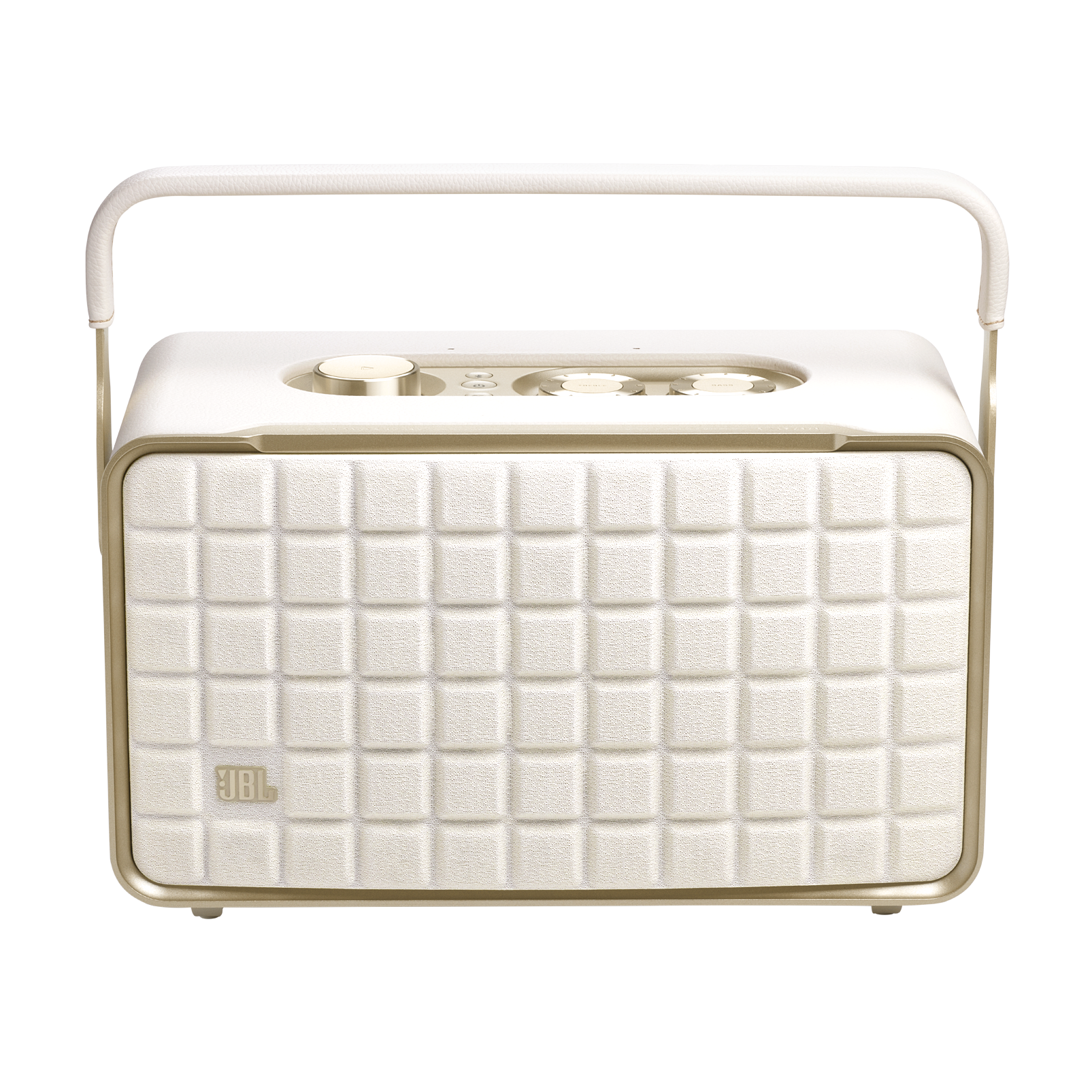 JBL Authentics 300 - White - Portable smart home speaker with Wi-Fi, Bluetooth and voice assistants with retro design. - Front