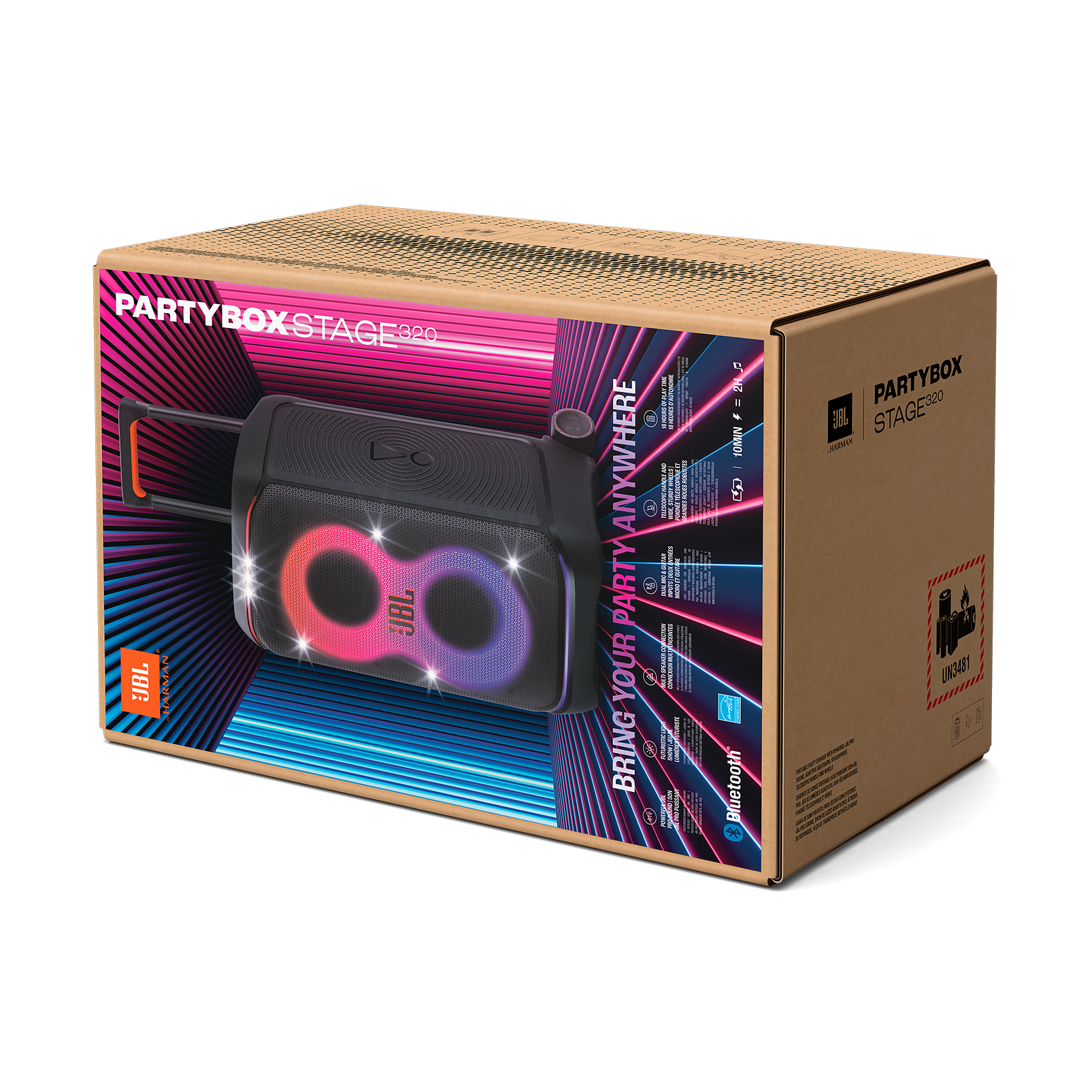 JBL PartyBox Stage 320 - Black - Portable party speaker with wheels - Detailshot 15