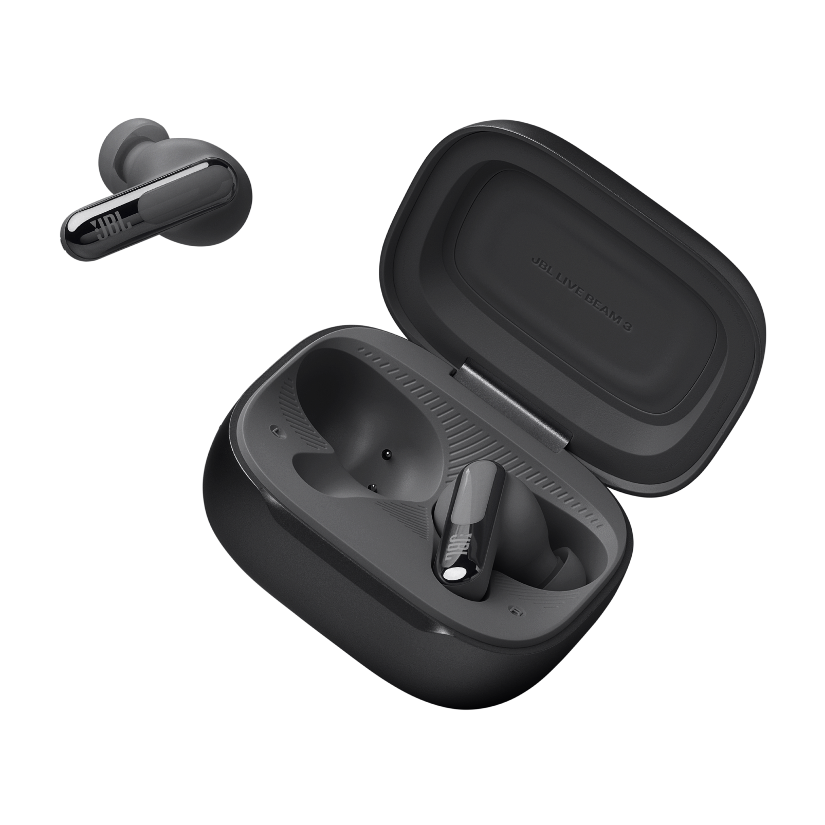JBL Live Beam 3 - Black - True wireless noise-cancelling closed-stick earbuds - Top