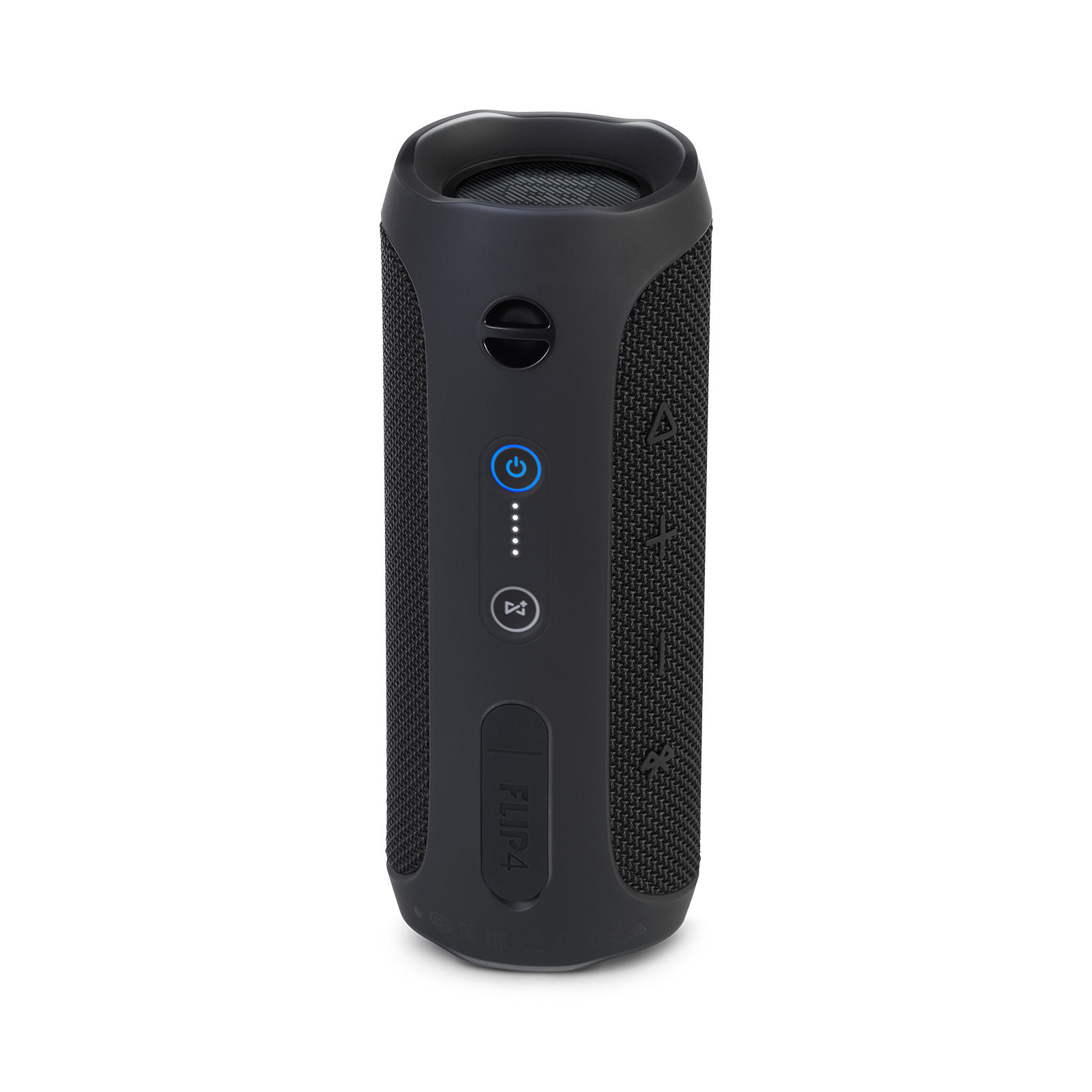 JBL Flip 4 - Black - A full-featured waterproof portable Bluetooth speaker with surprisingly powerful sound. - Back