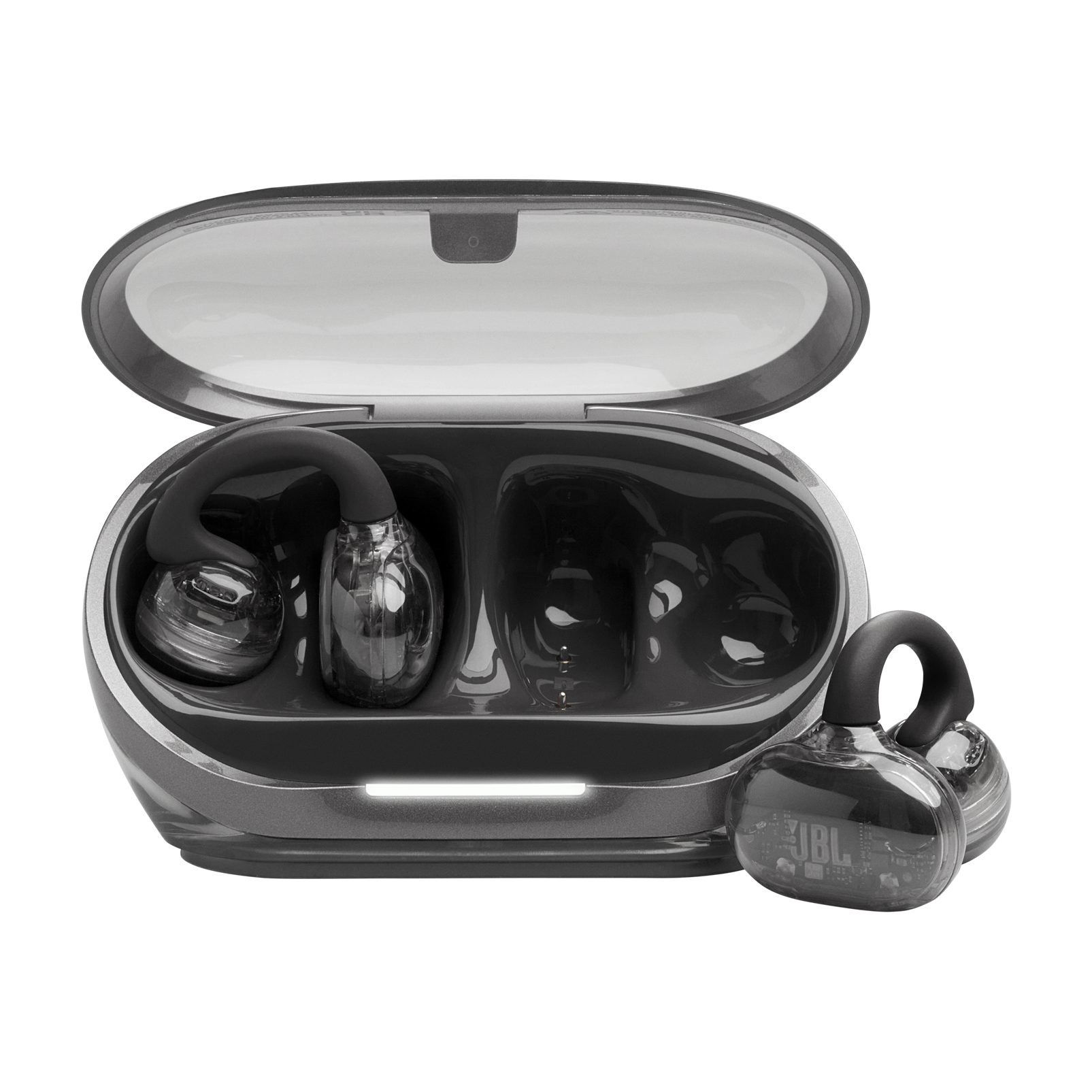 JBL Soundgear Clips - Black - True wireless open-ear headphones - Hero