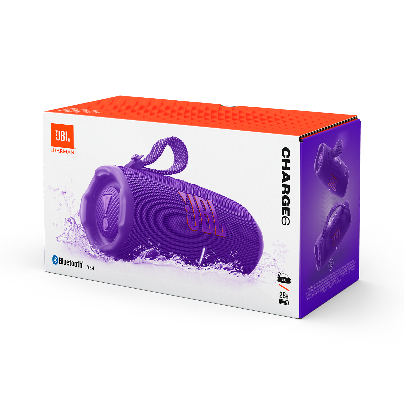 JBL Charge 6 - Purple - Portable waterproof and drop-proof Bluetooth speaker - Detailshot 4