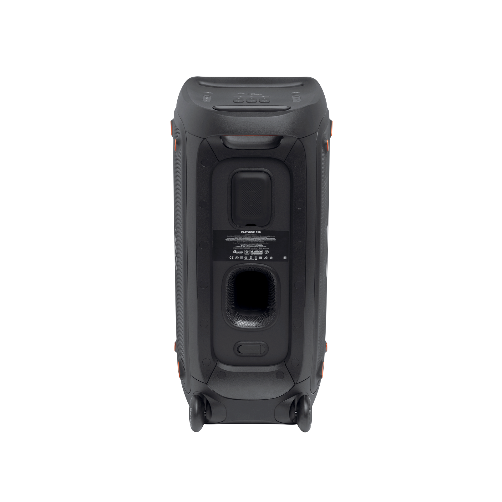 JBL Partybox 310 - Black - Portable party speaker with dazzling lights and powerful JBL Pro Sound - Back