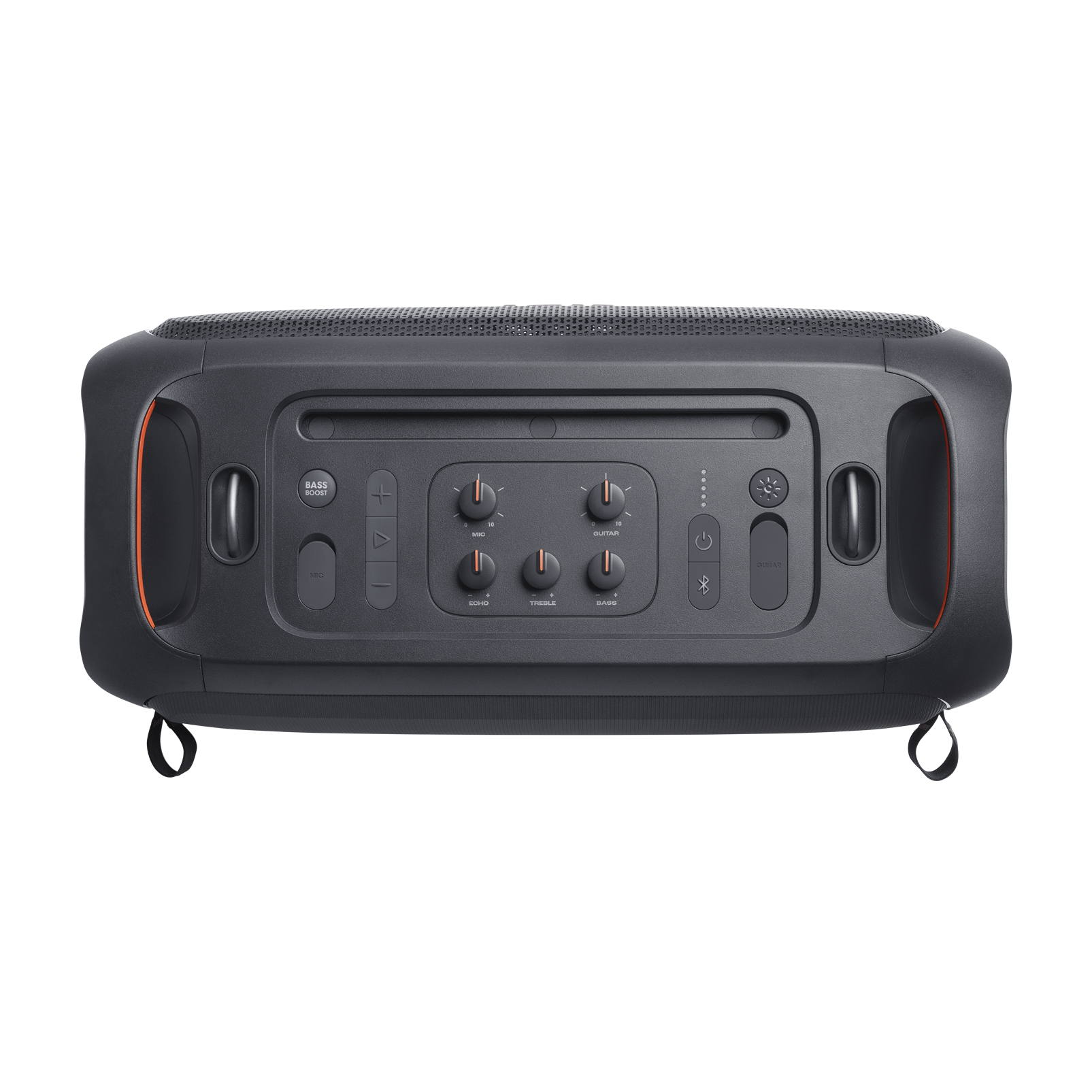 JBL PartyBox On-the-Go Essential - Black - Portable party speaker with built-in lights and wireless mic - Top