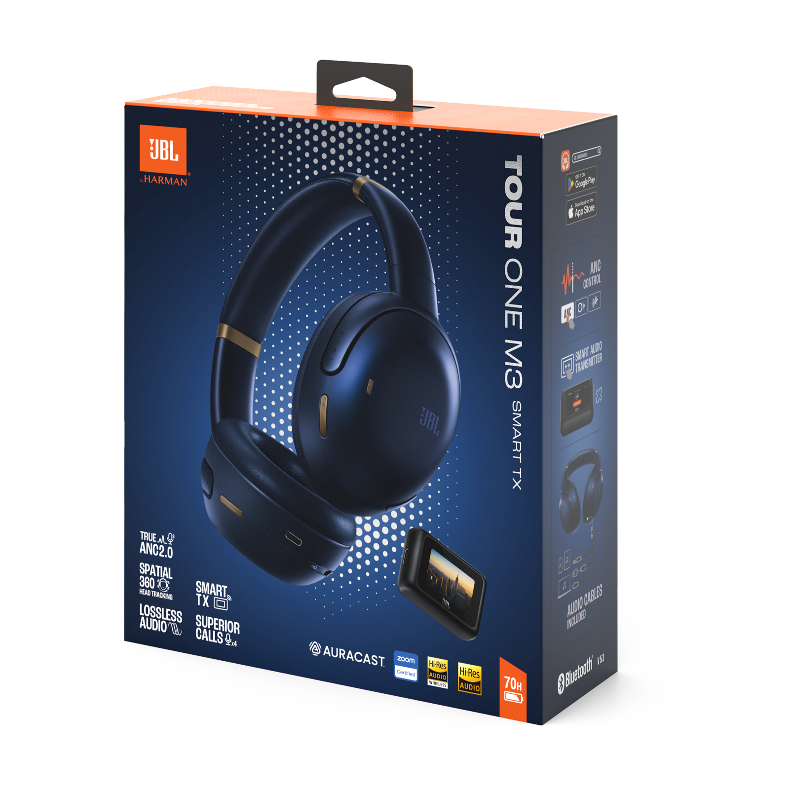 JBL Tour One M3 Smart Tx - Blue - Wireless over-ear Noise Cancelling headphones with JBL Smart Tx - Detailshot 15 JBL Tour One M3 Smart Tx - Blue - Wireless over-ear Noise Cancelling headphones with JBL Smart Tx - Detailshot 15