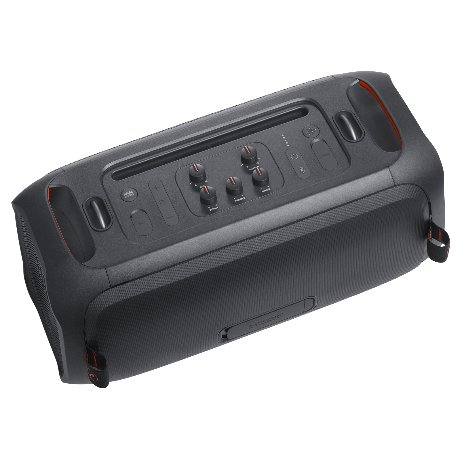 JBL PartyBox On-the-Go Essential - Black - Portable party speaker with built-in lights and wireless mic - Detailshot 7