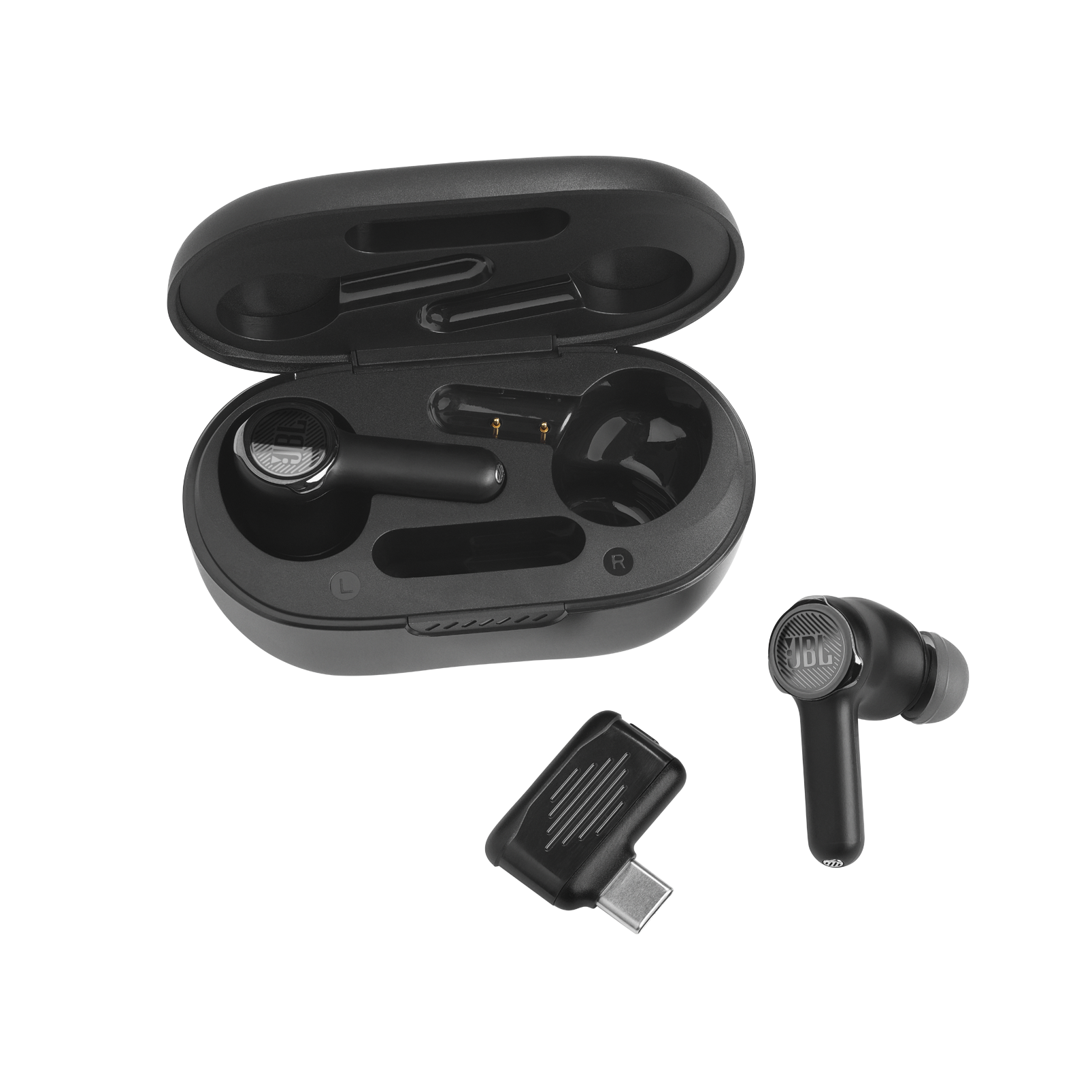 JBL Quantum TWS - Black - True wireless Noise Cancelling gaming earbuds - Detailshot 1