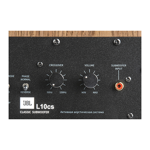Low Pass Crossover and Gain controls with selectable Phase switch