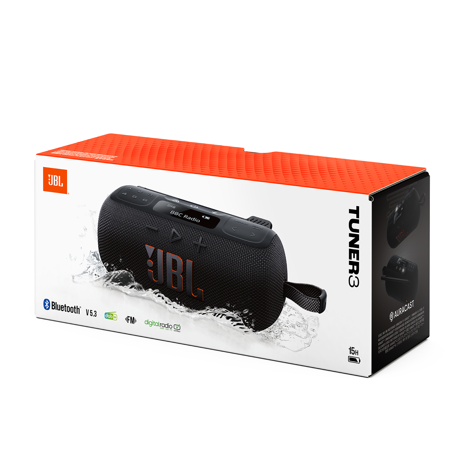 JBL Tuner 3 - Black - Portable DAB/DAB+/FM radio with Bluetooth - Detailshot 1